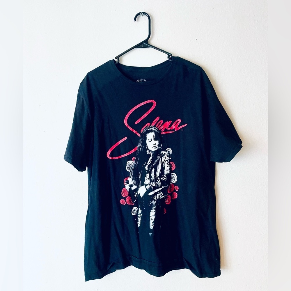 Selena Unisex Black T-Shirt Official Roses Latin‎ Plus Size 2XL